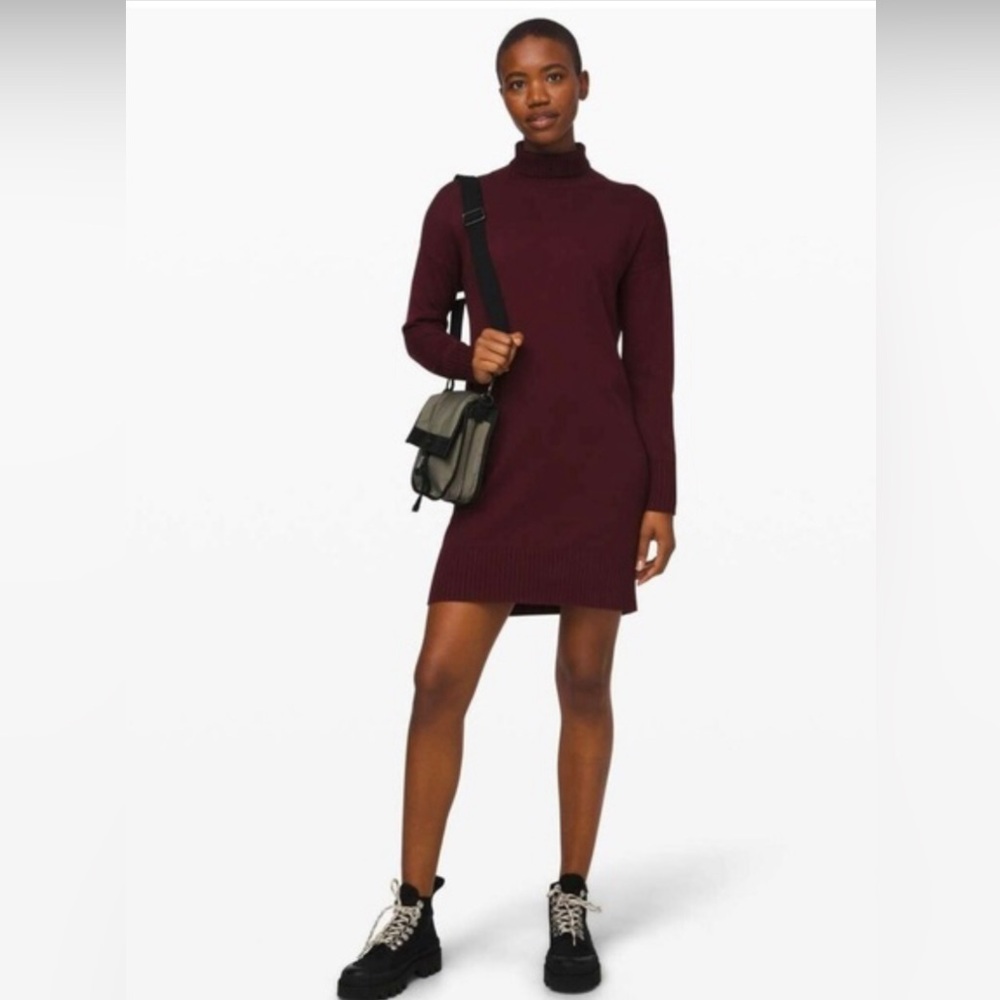 Lululemon Softer Still Dress in colour Garnet - Picture 4 of 10